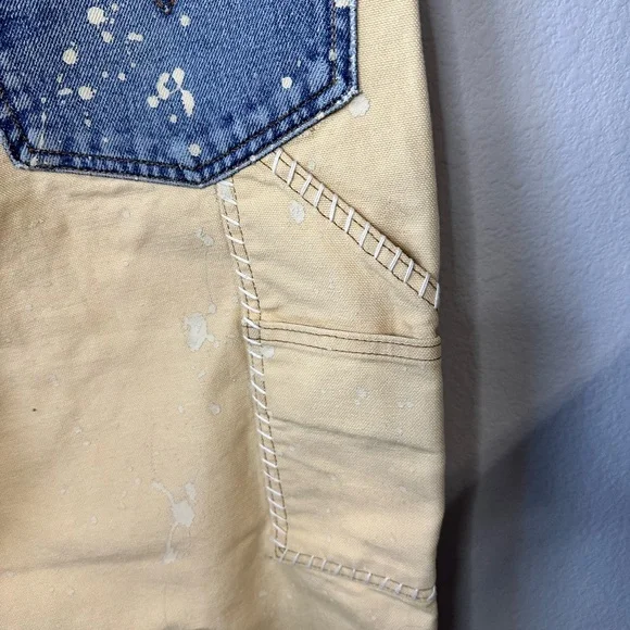 New Tricia Fix Exclusive Carhartt Reworked Pants 17” Waist Kantha Embroidered - Picture 8 of 11
